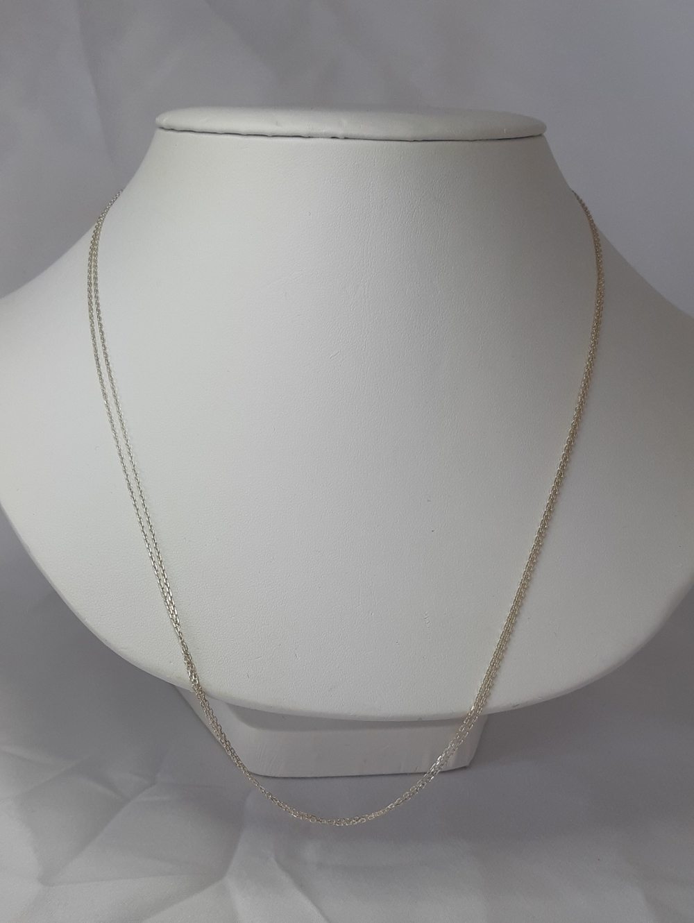 Extra Long Double Strand Sterling Silver Chain Necklace
